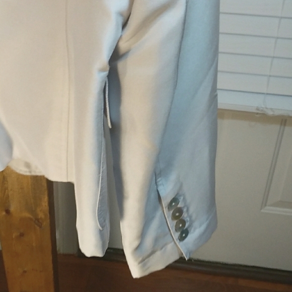 Neiman Marcus Exclusive Light Gray 100% Silk Long Sleeves Jacket Blazer Size 14 - Picture 6 of 12